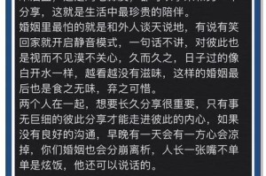 夫妻之间如何有效沟通感情（掌握这些技巧，让你的婚姻更加美满）